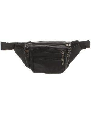 Wynsors Bumbag Leather Holiday Money Belt Buckle - Black