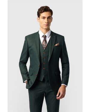 Antique Rogue Single Breasted Two Button Slim Fit Suit Jacket - Green