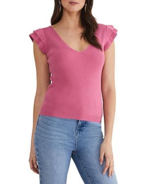 Phase Eight Flory Frill Sleeve Vest - Red
