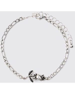 BoohooMAN Rose Pendant Bracelet - Blue