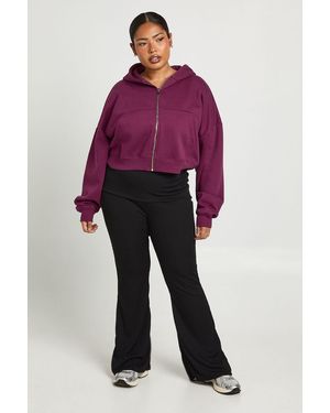 Boohoo Plus Jersey Foldover Waistband Flared Trouser
