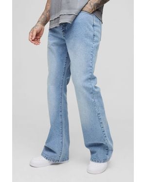 BoohooMAN Tall Relaxed Flared Jeans - Blue