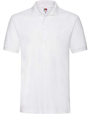 Fruit Of The Loom Premium Short Sleeve Polo Shirt - White