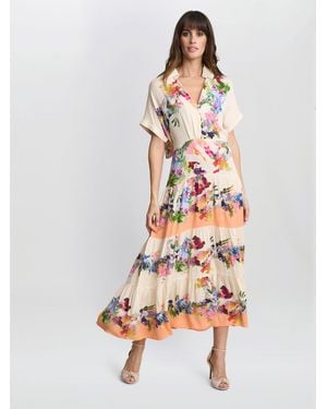 Gina Bacconi Sarah Floral Shirt Dress - White