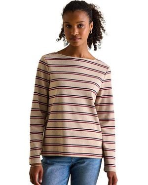 Joules Harbour Cotton Long Sleeved Top - Brown