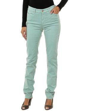 Armani Long Stretch Fabric Trousers 6Y5J18-5N2Fz - Green