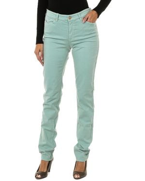 Armani Long Stretch Fabric Trousers 6Y5J18-5N2Fz - Green