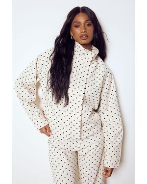 Boohoo Polka Dot Jacket - White