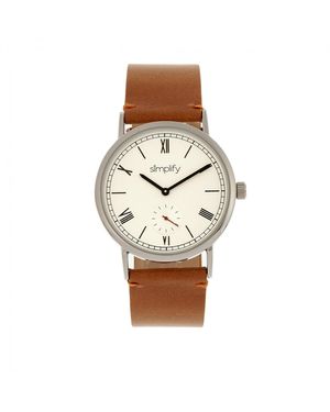 Simplify The 5100 Leather-Band Watch - Brown