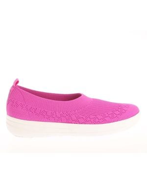 Fitflop Uberknit Slip On Ballet Court Shoes - Pink