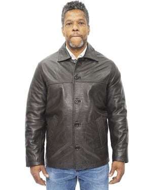 Infinity Leather Cowhide Box Jacket-Mendoza - Grey