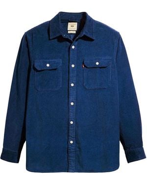 Levi's Jackson Worker Corduroy Ribbed Overshirt (donkerblauw)