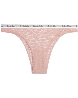 Calvin Klein Nylon Braziliaanse Slipjes Voor (Luipaard) - Roze