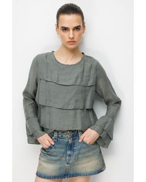 MixRay Elastane Blouse - Grey