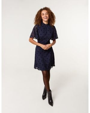Blue Vanilla Polka Dot Tie Back Dress - Blue