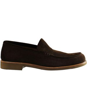 Hackett Soft Casual Slip-on Brown Suede Leather S Shoes Hms20642 878 - Black