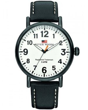 River Woods Sacramento Watch Rw420008 Leather - Black