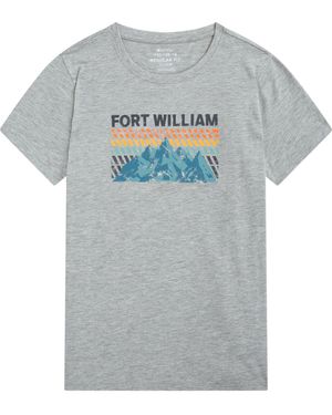 Mountain Warehouse 'Fort William Tree Ring' Cotton T-Shirt Lightweight Breathable Outdoor Top - Grey