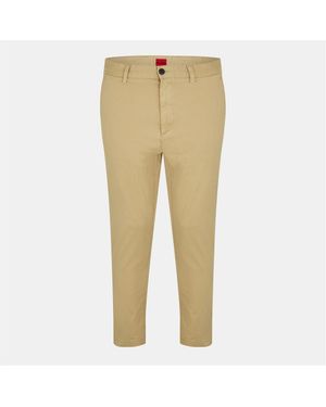HUGO Straight Leg Trousers - Natural