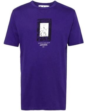Off-White c/o Virgil Abloh Paint Mirror Logo Slim Fit T-Shirt - Purple