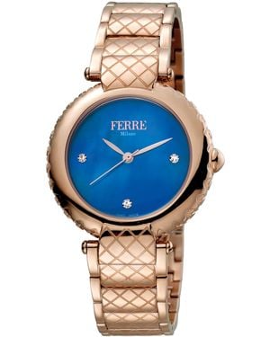 Ferré Fm1L099M0071 Inner Mother Of Pearl Dial Stainless Steel Watch - Blue