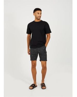 Brave Soul Print Cargo Shorts - Blue