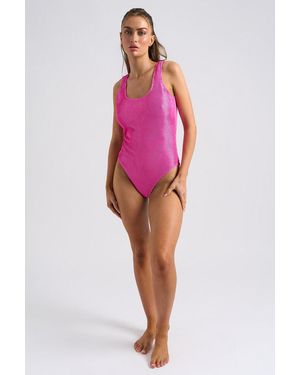 Urban Bliss Wave Textured Swimsuit - Pink