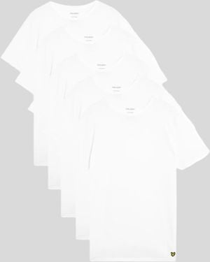 Lyle & Scott 5-Pack Lounge T-Shirts - White