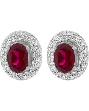 Orphelia 'Udine' 925 Sterling Stud Earrings - Red