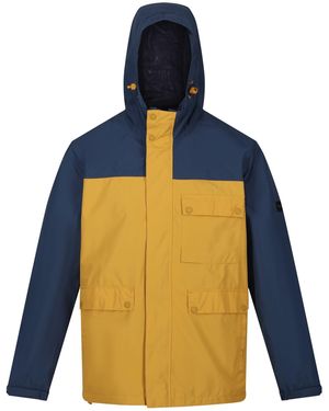 Regatta Baymoor Waterproof Jacket (Dark Denim/ Straw) - Blue