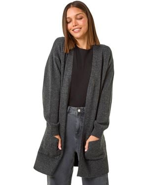 Roman Soft Knit Longline Cardigan - Black