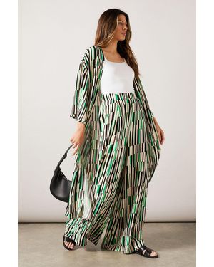 Wallis Geo Wide Leg Trouser - Green