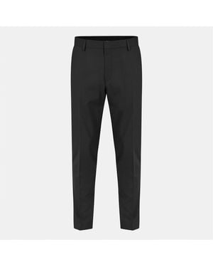 BOSS Genius Solid Patterned Straight Chinos - Black
