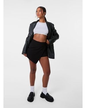 Pink Vanilla Wrap Over Skort - Black