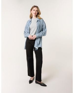 Blue Vanilla Wide Leg Pocket Trousers - Blue
