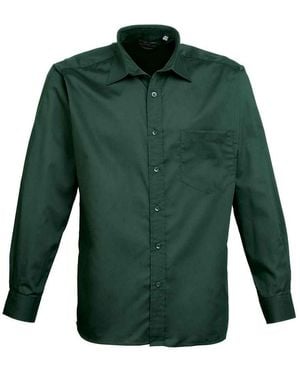 PREMIER Poplin Long-Sleeved Shirt (Bottle) - Green