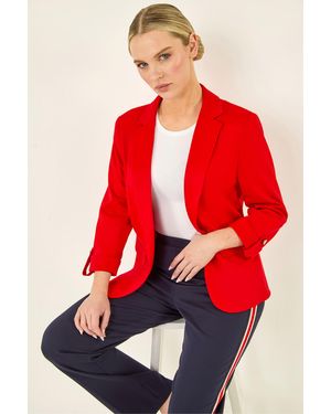 Roman Petite Pocket Ponte Blazer - Red