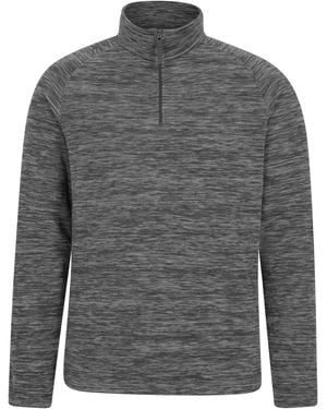 Mountain Warehouse 'Snowdon' Fleece Top Half Zip Breathable Quick Dry Jumper - Grey