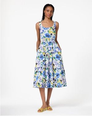 Kate Spade Festive Floral Tiered Dress - Blue