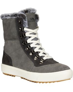 Trespass Ladies Korinna Suede Lace Up Snow Boots - Grey