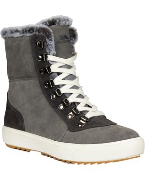 Trespass Ladies Korinna Suede Lace Up Snow Boots - Grey