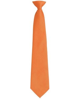 PREMIER Adult Colours Fashion Plain Clip-On Tie - Orange