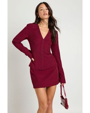Boohoo Tall Tailored Barrel Sleeve Cinch Waist Blazer