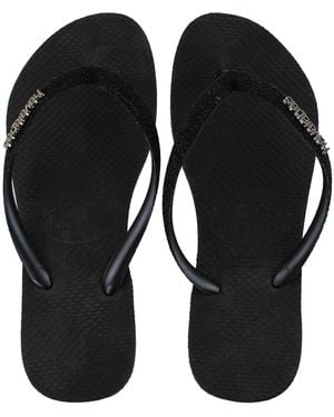 Havaianas Slim Glitter Flip-Flops - Black