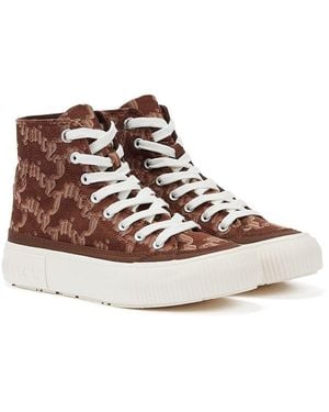 Juicy Couture Monogram Hi-top Trainer Brown Trainers Cotton