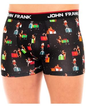 John Frank Breathable Woven Elastic Cotton Boxer Jfbd03-Chpinup - Black