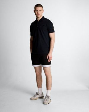Lyle & Scott Contrast Hem Swim Shorts - Black