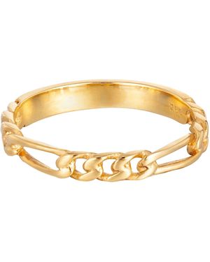 SEOL + GOLD 18Ct Plated Figaro Chain Ring - Metallic