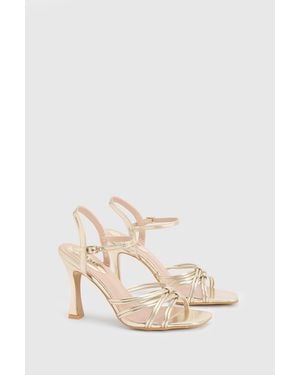 Oasis Tia Faux Leather High Heeled Stiletto Open Toe Strappy Sandals - Natural