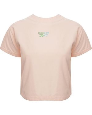 Reebok Small Central Logo Long Sleeve Top - Pink